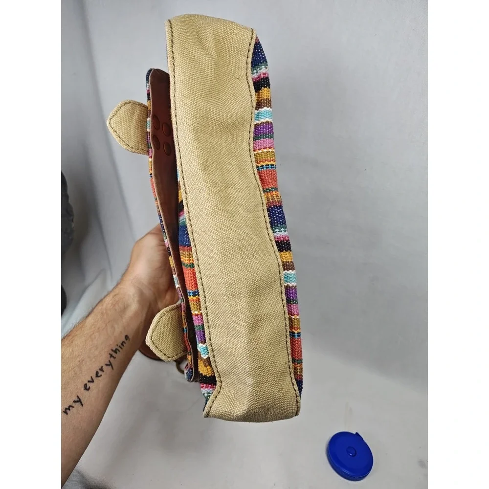 Fossil Grayson Flap‎ Stripe Crossbody Bag NWT Colorful Woven Canvas Leather